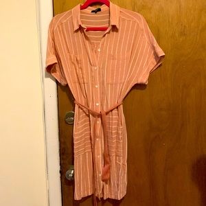 🎀🎀🎀 FRNCH Pink Stripe Wrap Dress XS 🎀🎀🎀